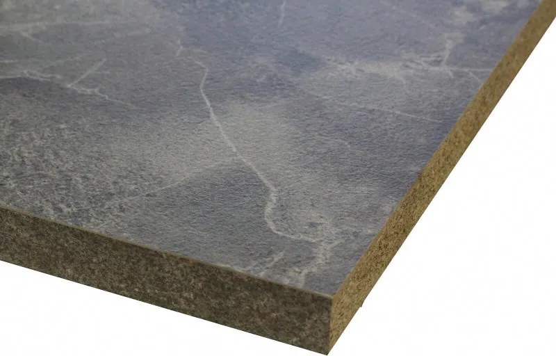 Piano cucina in truciolare rivestito in laminato hpl marmo grigio Cuma Light L 304 x P 63 cm, spessore 3.8 cm