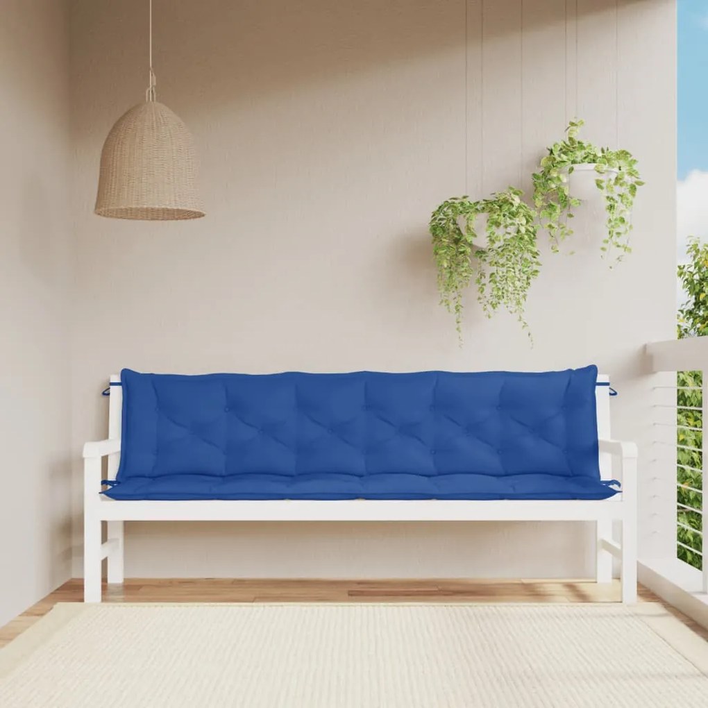 Cuscini Per Panca 2 Pz Blu 200x50x7 Cm İn Tessuto Oxford /