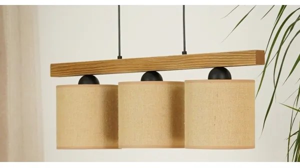 Brilagi - Lampadario a sospensione con filo FOREST 3xE27/15W/230V pino/marrone/nero