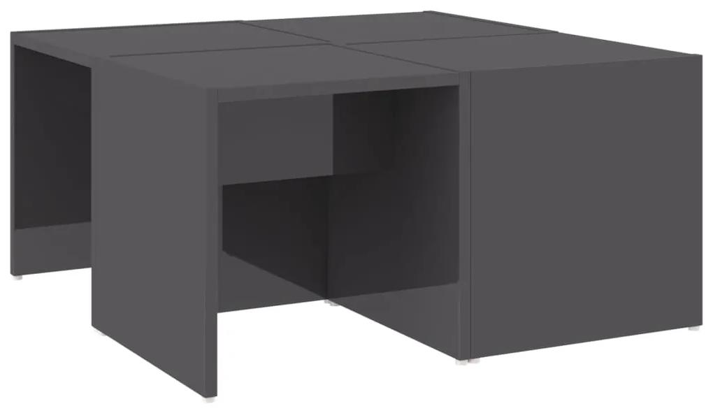 Tavolini da salotto 4 pz grigio lucido 33x33x33cm in truciolato