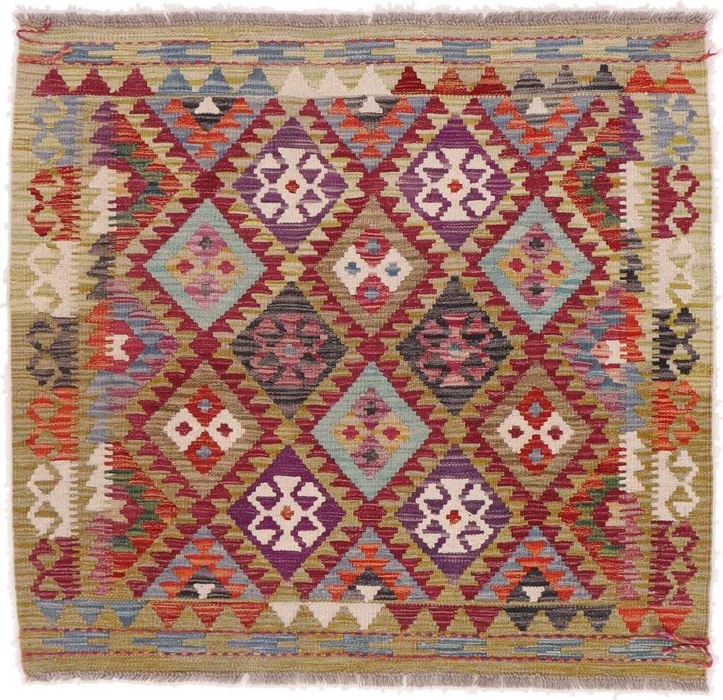 Kilim Tappeto 100x110 (Afghanistan) Tessuto A Mano