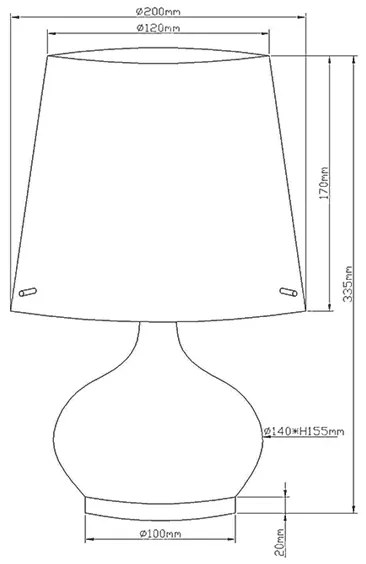 Fabas Luce 2533-34-102 - Lampada da tavolo ADE 1xG9/25W/230V + 1xE14/60W
