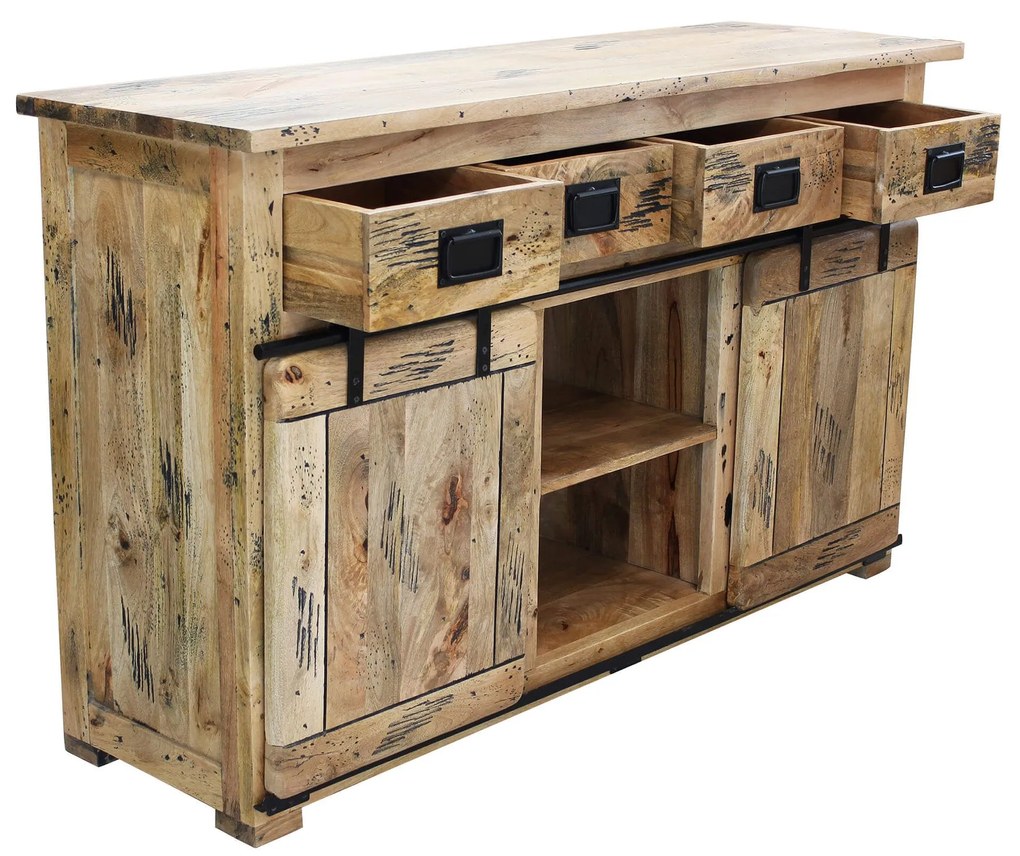 BEILY - madia legno di mango quattro cassetti