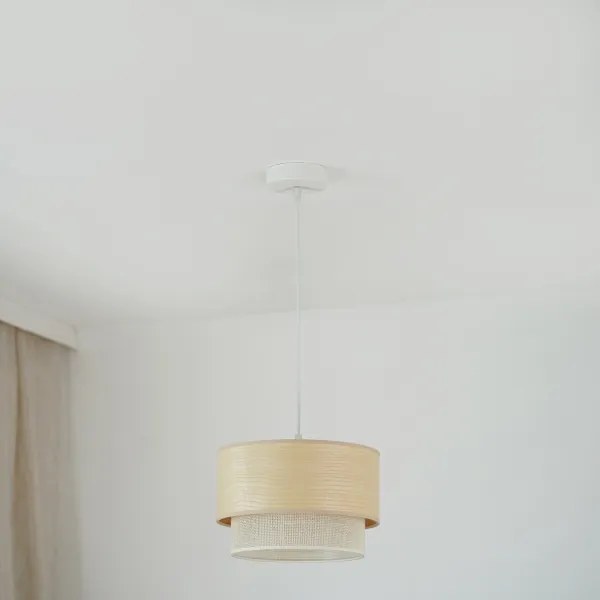 Brilagi - Lampadario a sospensione con filo ARIZONA BOHO 1xE27/15W/230V diametro 25 cm beige/bianco
