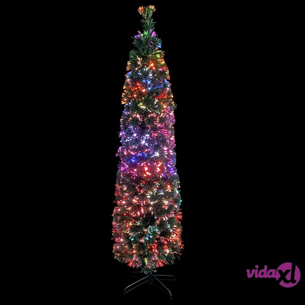 vidaXL Albero Natale Artificiale Sottile Supporto 120 cm Fibra Ottica