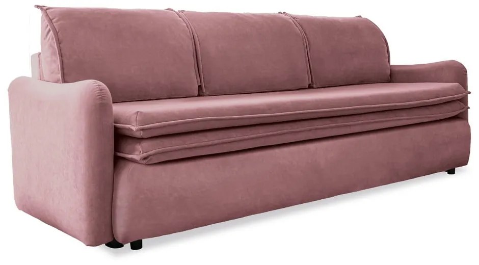 Divano letto in velluto rosa Tender Eddie - Miuform