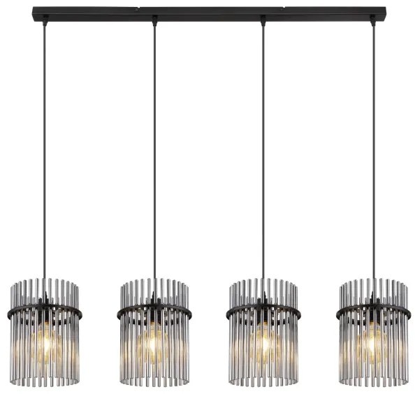 Globo 15698-4H - Lampadario a sospensione con filo GORLEY 4xE27/60W/230V nero