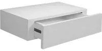 Mensola Cassetto Sospeso da Parete Scaffale in Legno MDF Bianco 40x24x10cm
