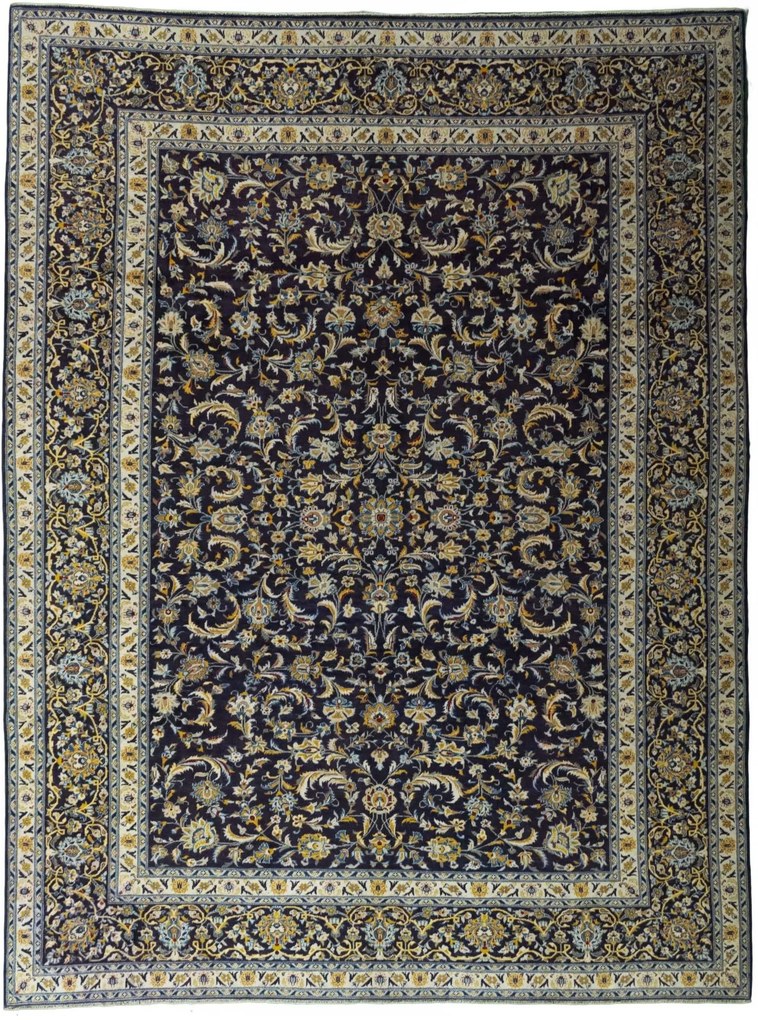 Kashan Tappeto persiano 300 x 400 Blu (Iran) Annodato A Mano
