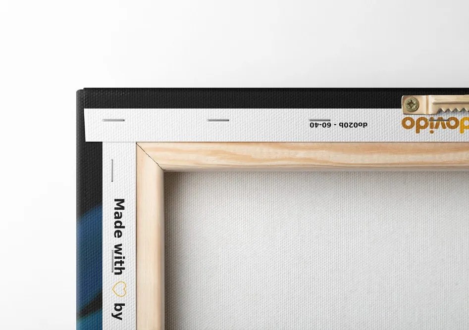 Quadro su tela – Gerbera blu su sfondo scuro