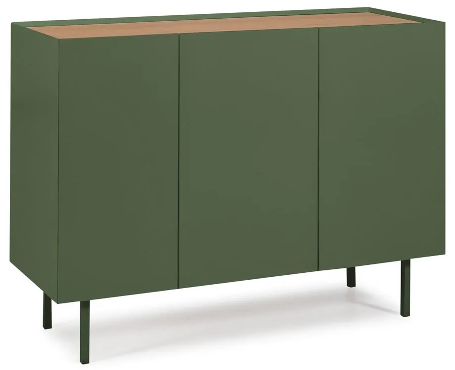 Cassettiera bassa verde effetto rovere 110x85 cm Arista - Teulat