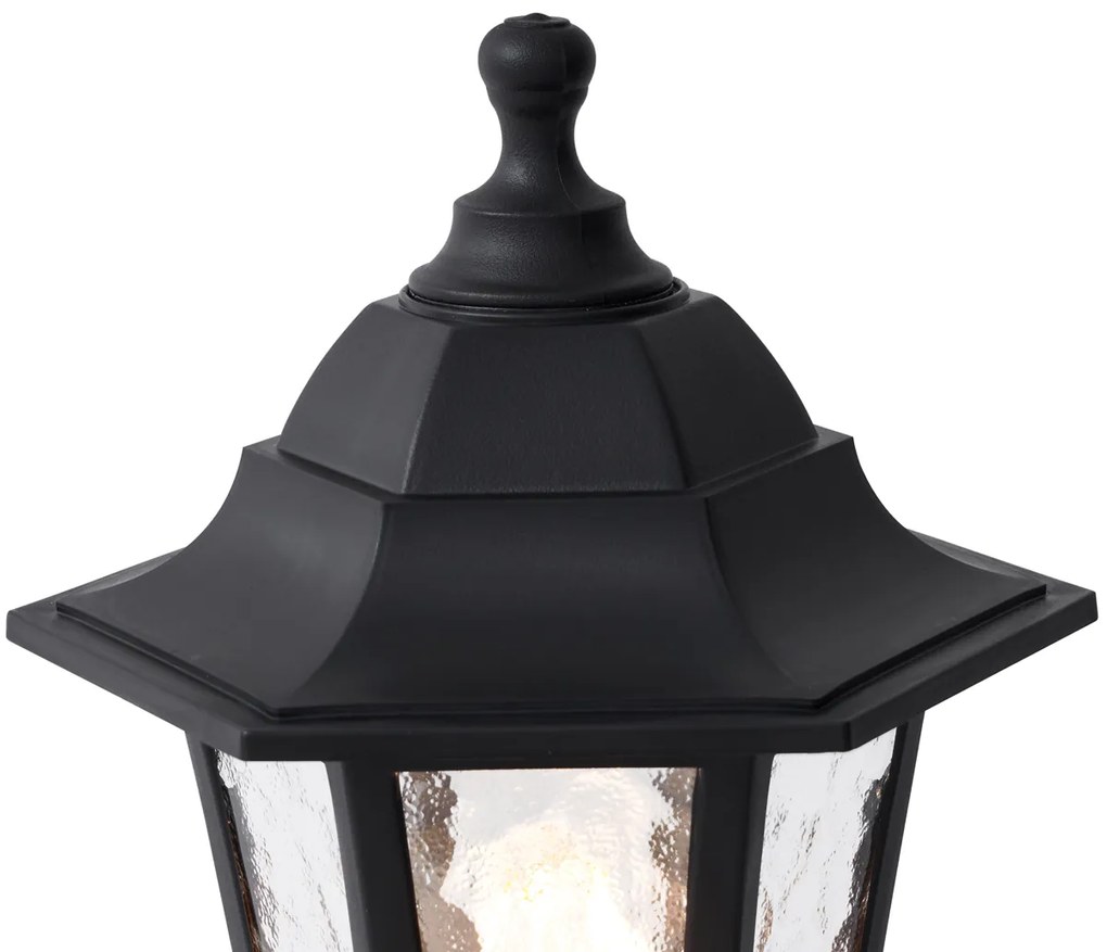 Lampione da esterno classico nero 122 cm IP44 - New Haven martellato
