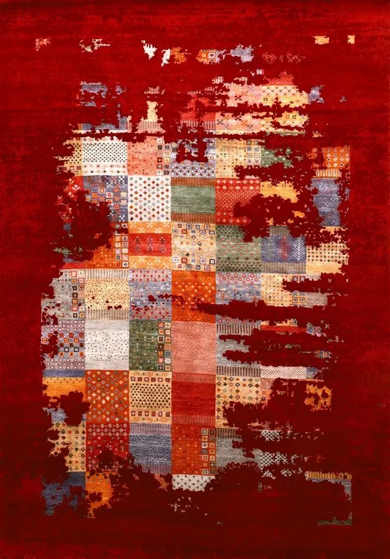 Loribaft Tappeto 240x170 Rosso (Indian) Annodato A Mano