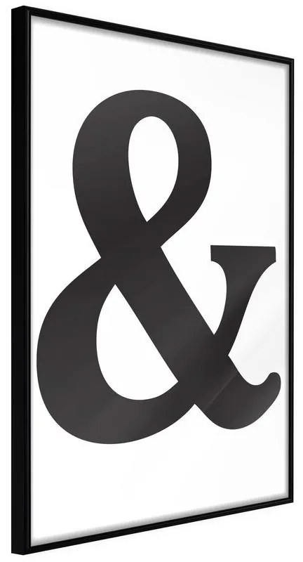 Poster  Ampersand (Black)  Cornice Quadri Cornice nera, Larghezza x Altezza Home decor 30x45