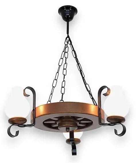 Brilagi - Lampadario a sospensione con catena ROATA 3xE14/40W/230V faggio/noce