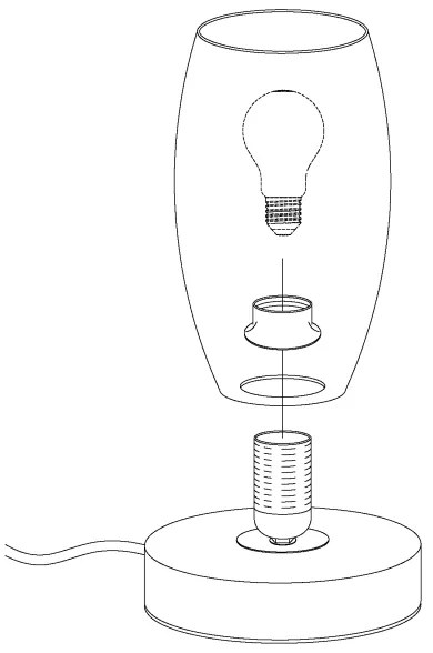 Eglo 97589 - Lampada da tavolo BATISTA 3 1xE27/40W/230V