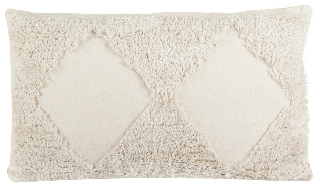 Cuscino divano 30x50 cm rombi bianco
