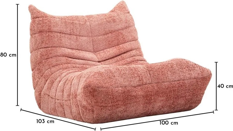 Puof a sacco rosa con rivestimento in bouclé Mask – Mauro Ferretti