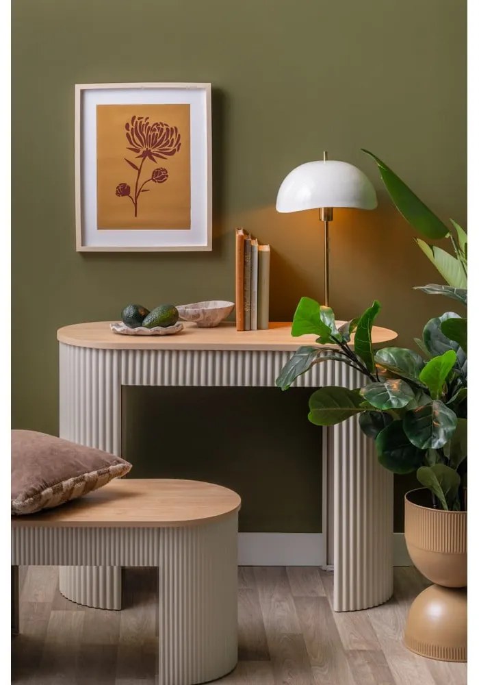 Tavolo consolle beige in metallo 40x100 cm Estriado – Leitmotiv