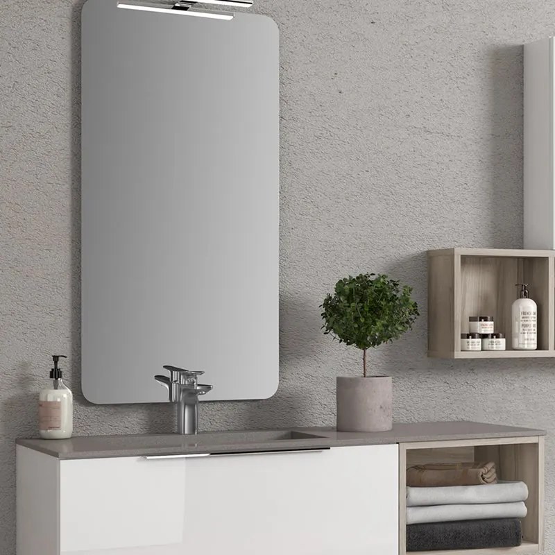 Lavabo integrale a incasso a sinistra rettangolare Gris L 120 x H 13.5 x P 46 cm in pietra gris expo