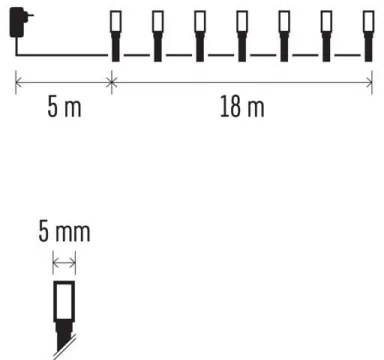 Catena luminosa LED da esterno 180 LED/23 m IP44 multicolore
