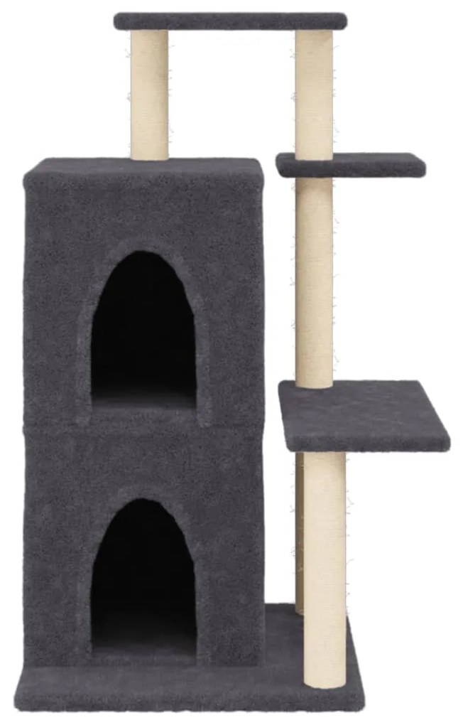 Albero per gatti con tiragraffi in sisal grigio scuro 97 cm