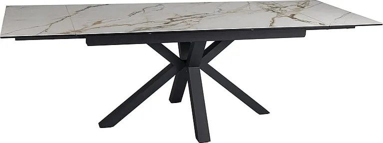 Tavolo allungabile Columbus effetto marmo bianco AMBER bianco/nero - L160-240 cm