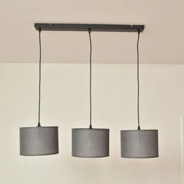Lampadario a cavo ALBA 3xE27/15W/230V grigio