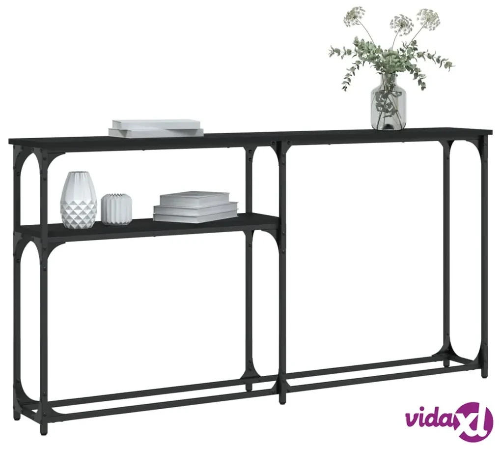 vidaXL Tavolino Consolle Nero 145x22,5x75 cm in Legno Multistrato