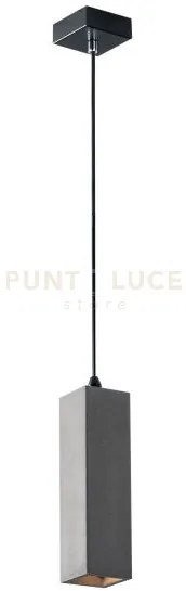 Lampadario a sospensione kruk quadrata grigia 1 luce attacco gu10 7...