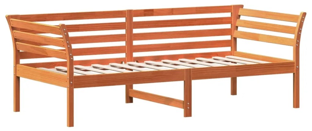 Dormeuse marrone cera 90x200 cm in legno massello di pino