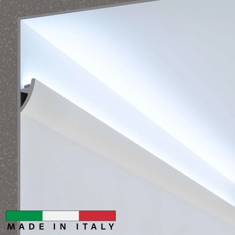 Cornice Pitturabile per Illuminazione Segnapasso o a Soffitto per Strisce LED - 2m Selezionare la lunghezza 2 Metri