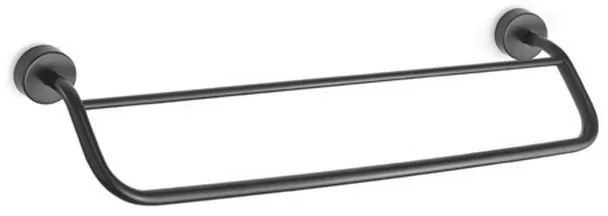 Kamalu - Porta salviette barra doppia 50 cm in acciaio inox nero opaco | Monde-N