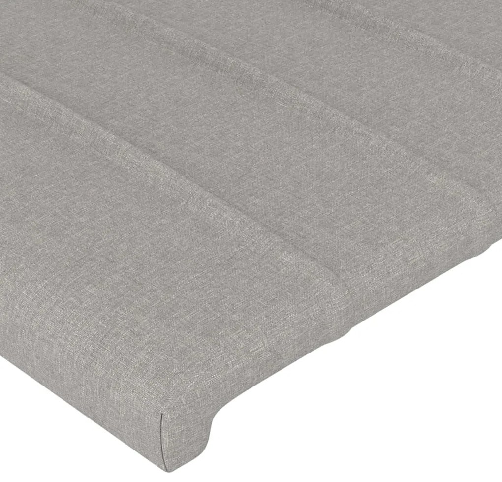 Testiera ad orecchio grigio chiaro 103x23x78/88 cm in tessuto