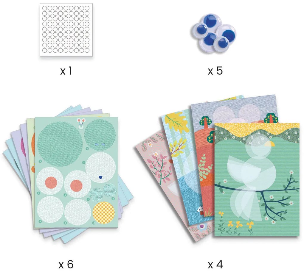 Gioco d'arte - collage da ruote di carta - Animaletti