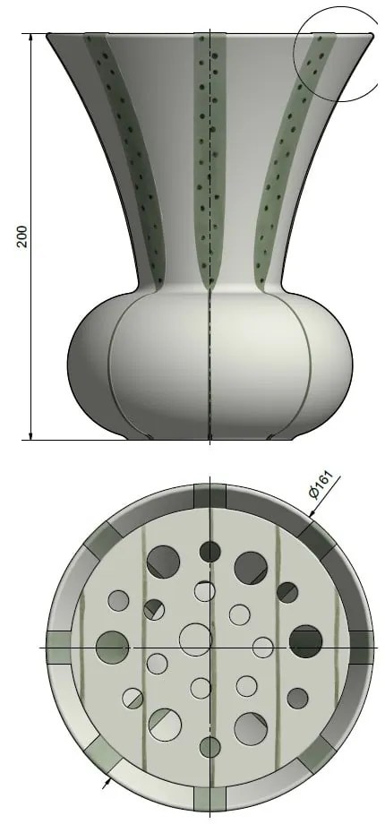 Vaso in gres bianco dipinto a mano Signature - Kähler Design