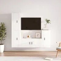 Set di Mobili Porta TV 4 pz Bianco in Legno Multistratocod mxl 124749