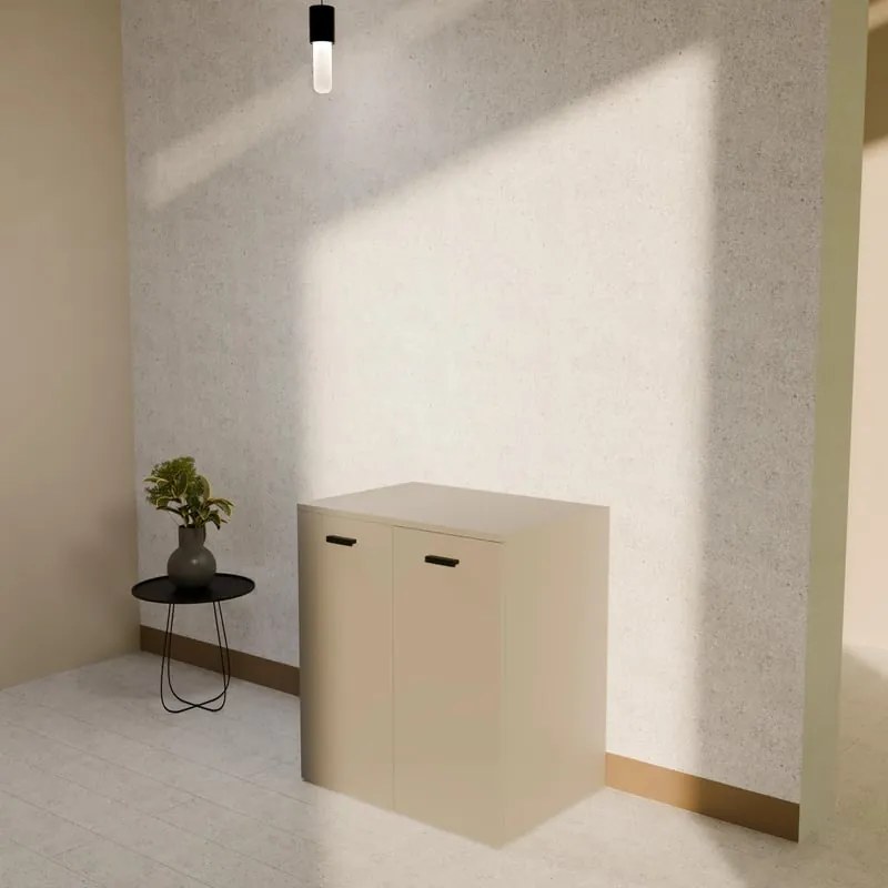 Mobile da bagno sotto lavabo COLAVENE Alaqua beige opaco L 70 x H 78 x P 50 cm 2 ante, lavabo non incluso
