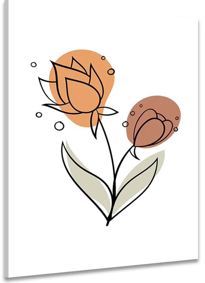 Quadro su tela – Fiore minimalista su sfondo bianco No3
