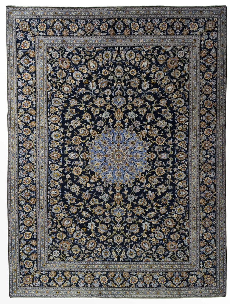Kashan Tappeto persiano 310x410 Blu (Iran) Annodato A Mano