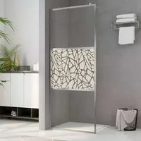 Parete per Doccia Walk-in in Vetro ESG Design Pietra 140x195 cm 146654