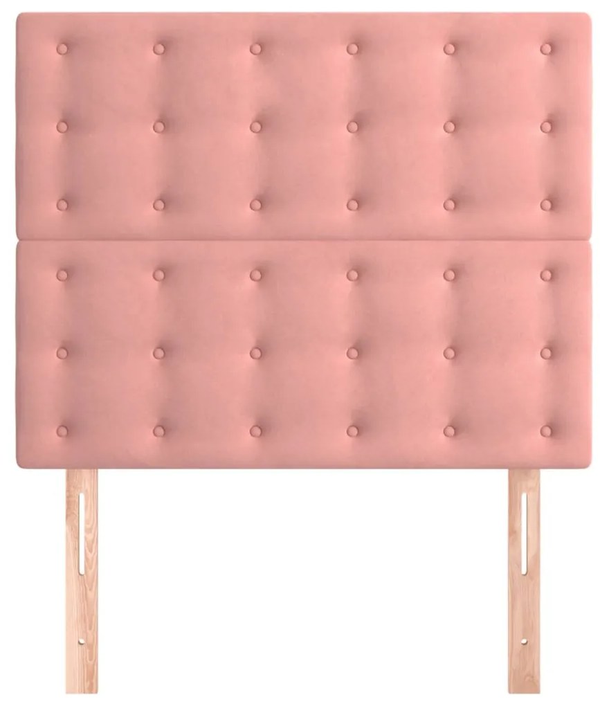 Testiere 2 pz rosa 100x5x78/88 cm in velluto