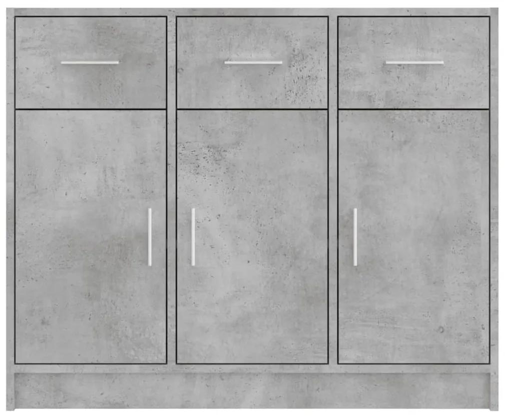 Credenza grigio cemento 91x28x75 cm in legno multistrato