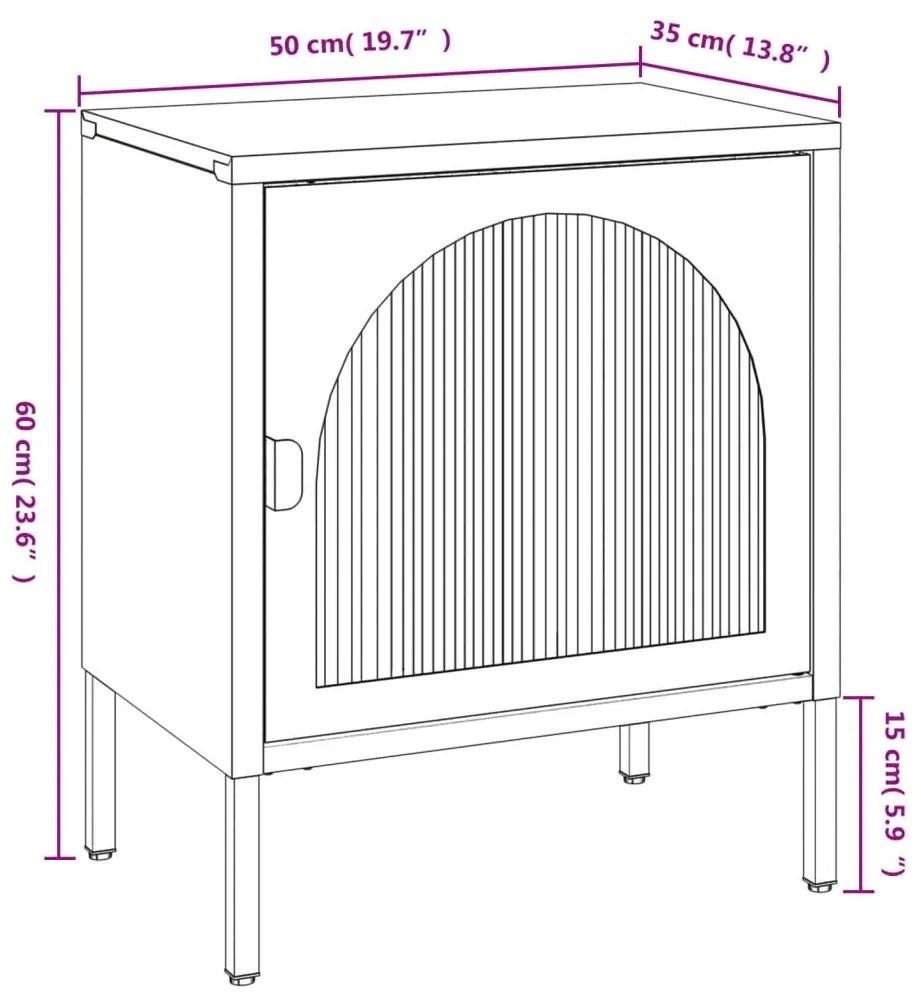 Comodini 2 pz Neri 50x35x60 cm in Vetro e Acciaio