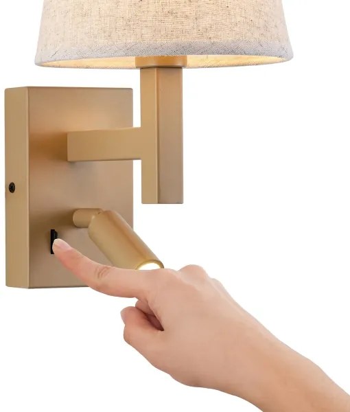 Brilagi - Applique a LED DEYA 1xE14/40W/230V + LED/3W lino/oro