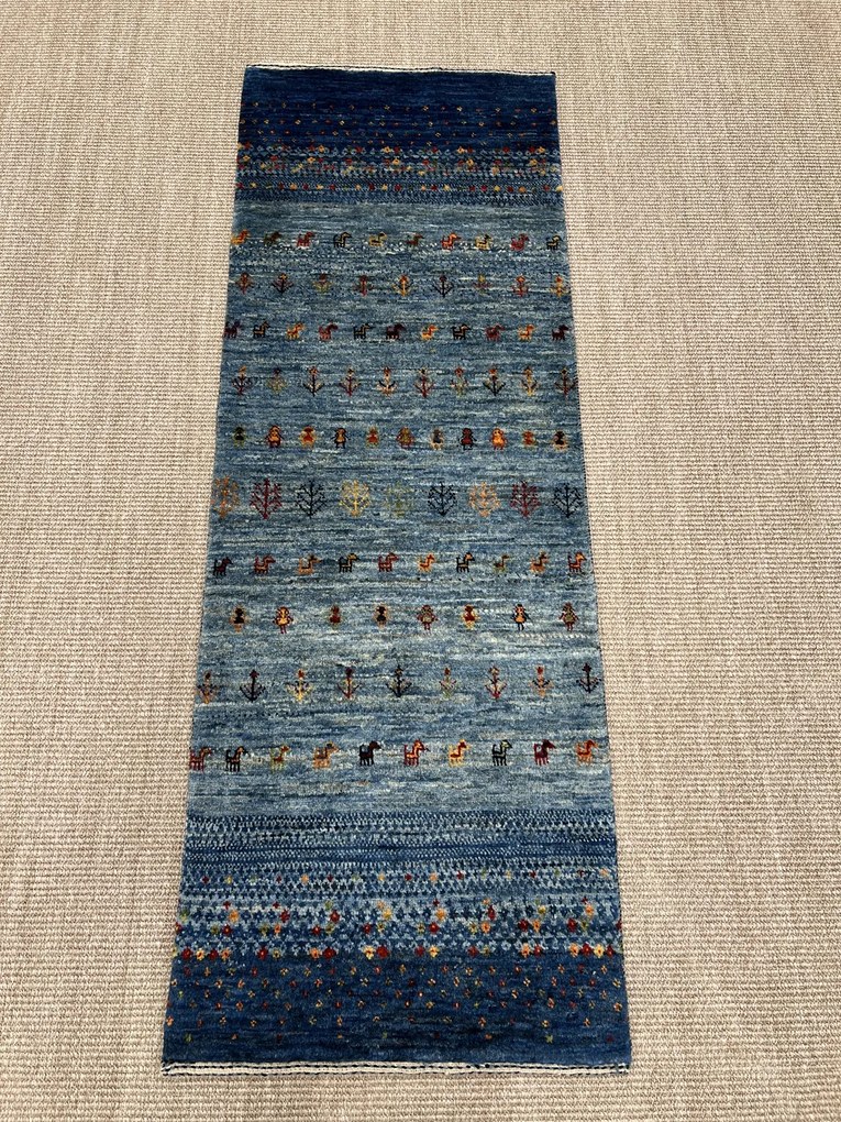 Loribaft Tappeto persiano 150x50 Blu (Iran) Annodato A Mano