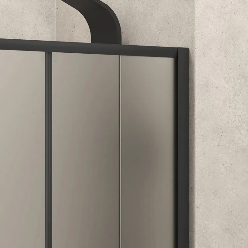 Porta doccia nera 150 cm vetro opaco doppio scorrevole | KFN6000NS - KAMALU