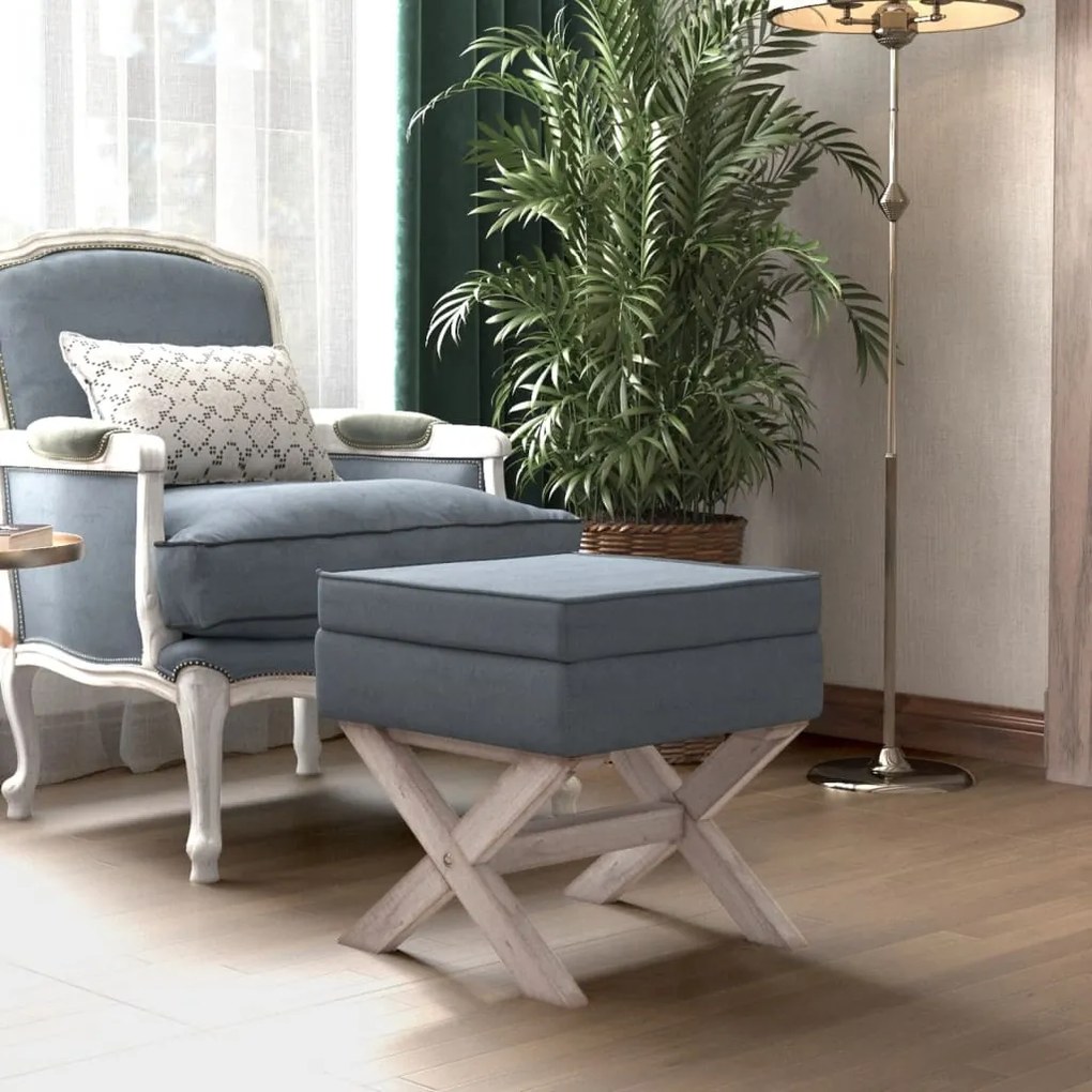 Sgabello Portaoggetti Grigio Scuro 45x45x49 Cm İn Velluto /