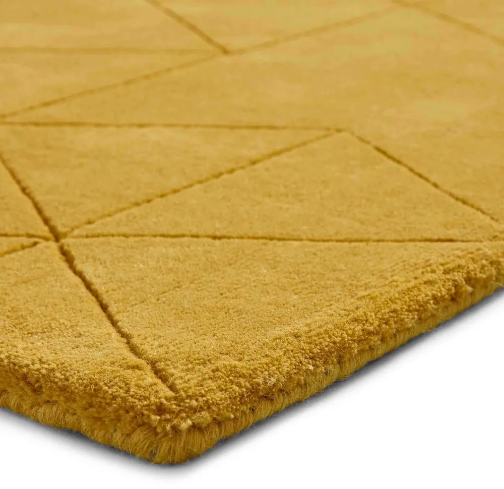 Tappeto di lana giallo senape , 120 x 170 cm Kasbah - Think Rugs