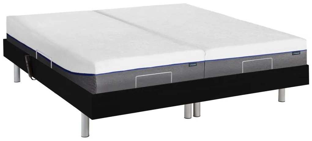 Set da relax, con sospensioni, memory foam, HESIODE III di YSMÉE - Motori OKIN - Nero - 2 x 70 x 190 cm